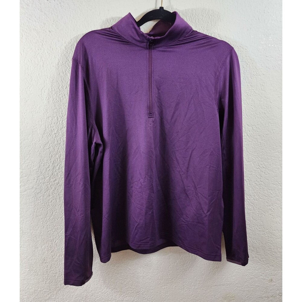 Dunning Golf Womens S Purple Long Sleeve Quarter Zip Mock Neck Pullover